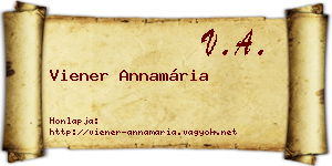 Viener Annamária névjegykártya